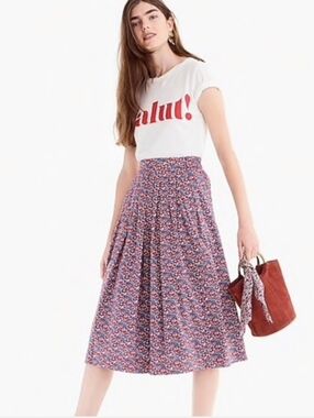 J Crewe Floral Skirt With Pockets